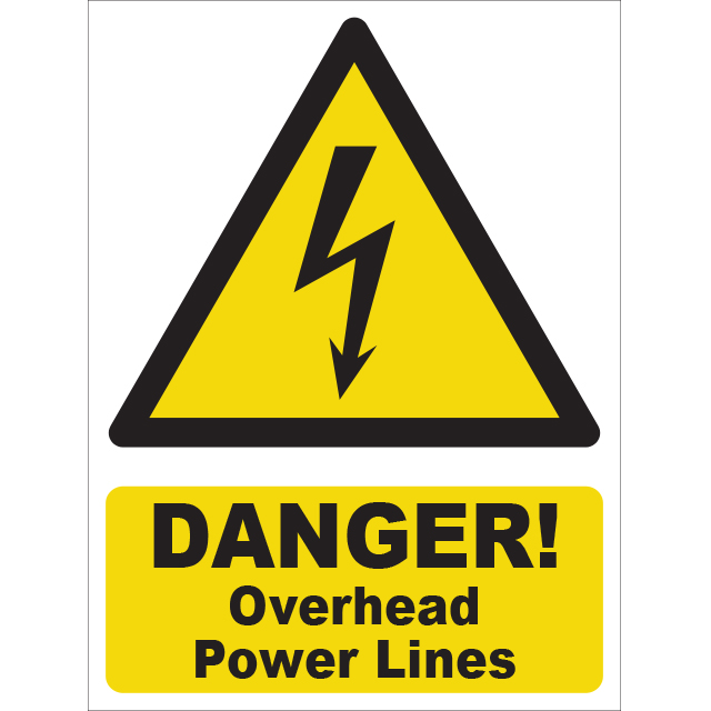 Danger Overhead Power Lines Signs